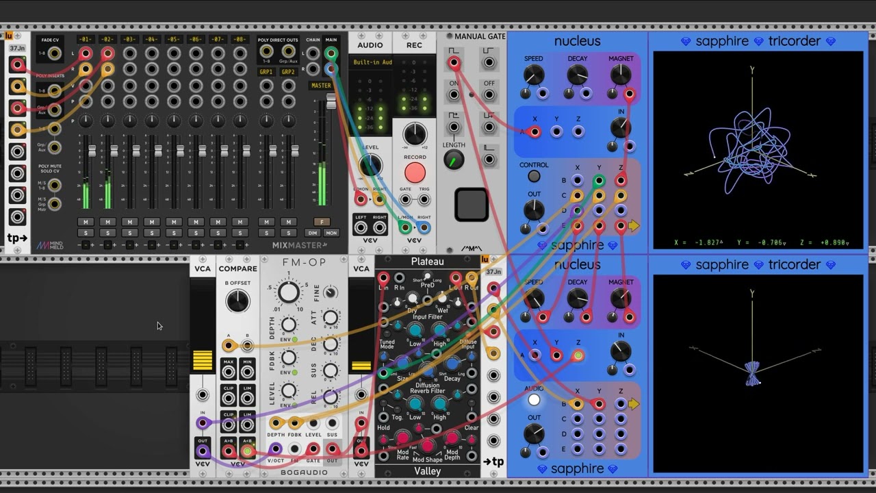VCV Rack - Haunted House Soundtrack - Sapphire Nucleus duet with Bogaudio FM-OP.