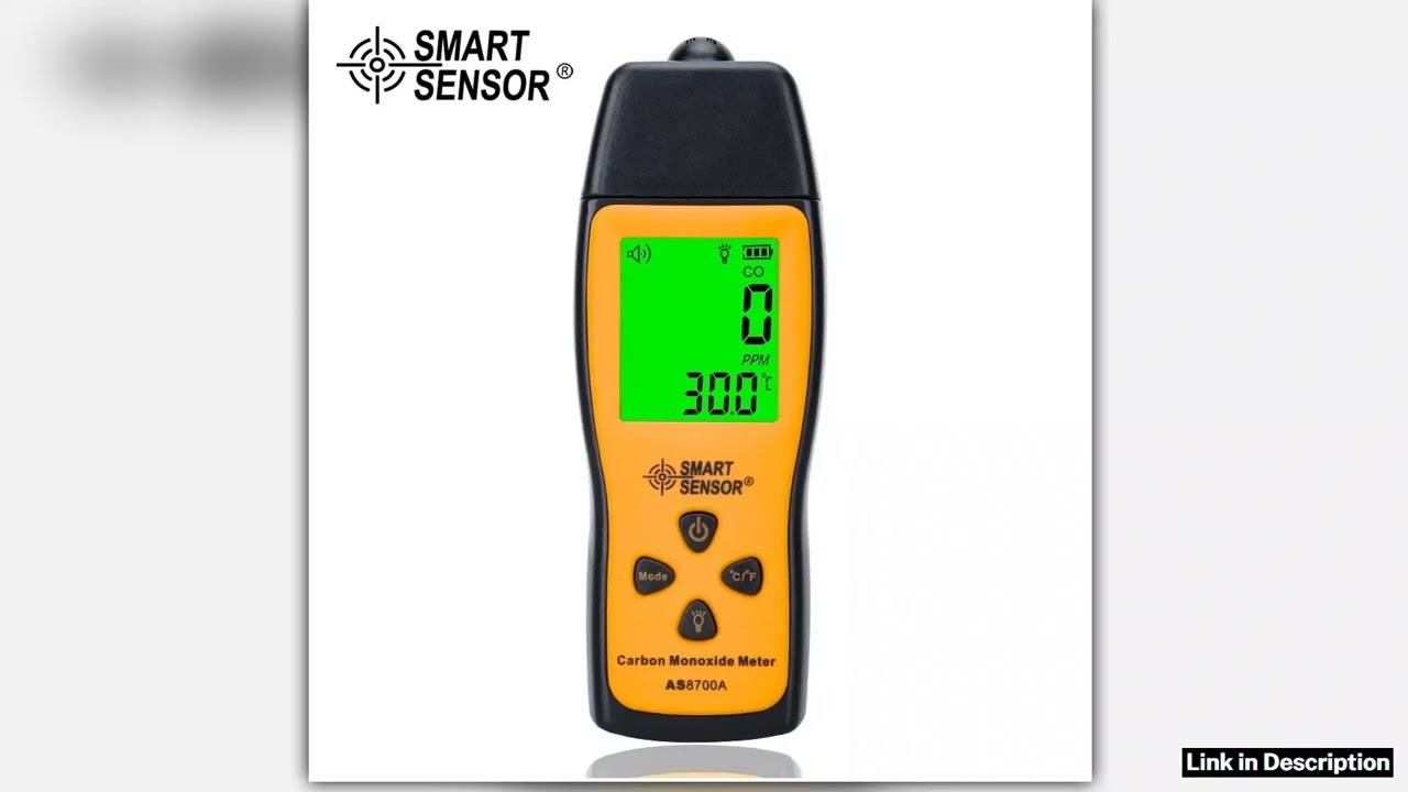 SMART SENSOR AS8700A Handheld Carbon Monoxide Detector 1000ppm CO Meter LCD Sound and Light Alarm