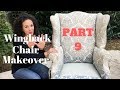 How to Upholster a Wingback Chair - PART 9: Finishing the Back and Outside - Thrift Diving