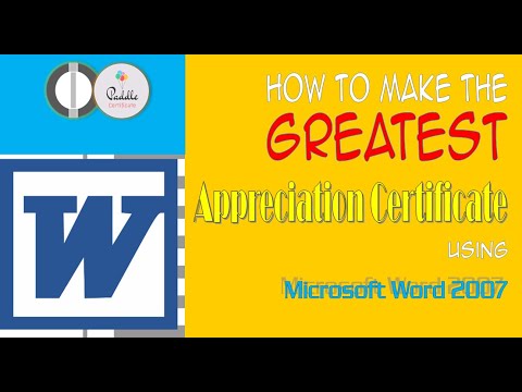 How to make Appreciation Certificate on Word 2007 (2020 Common Design) | OnePad