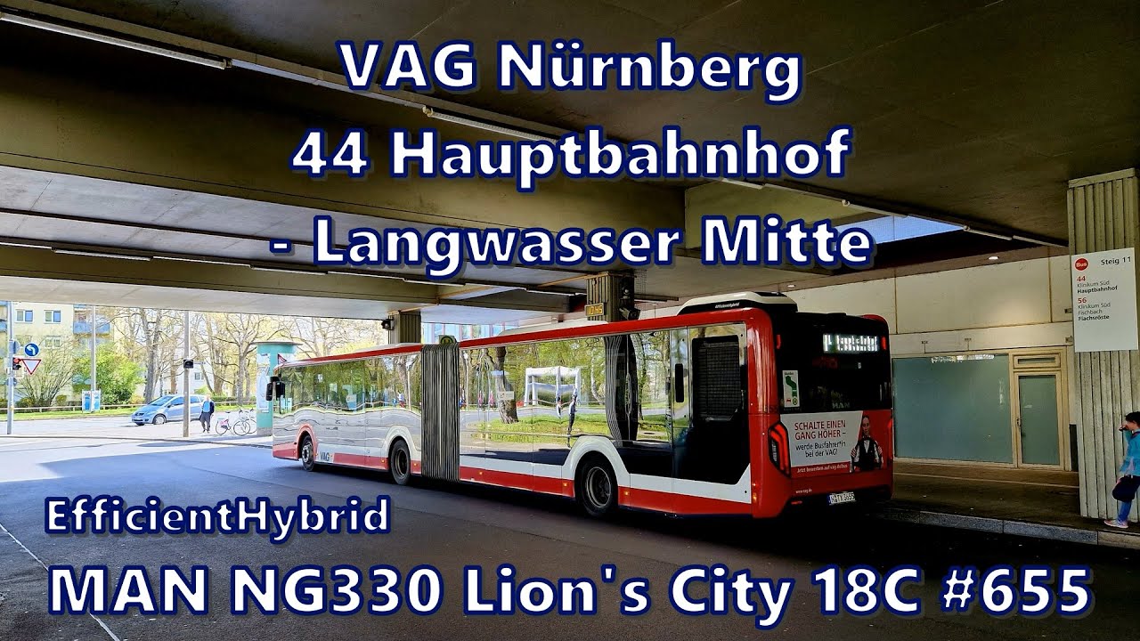 VAG Nürnberg - Linie 44, MAN NG330 Lion's City 18C EfficientHybrid #655