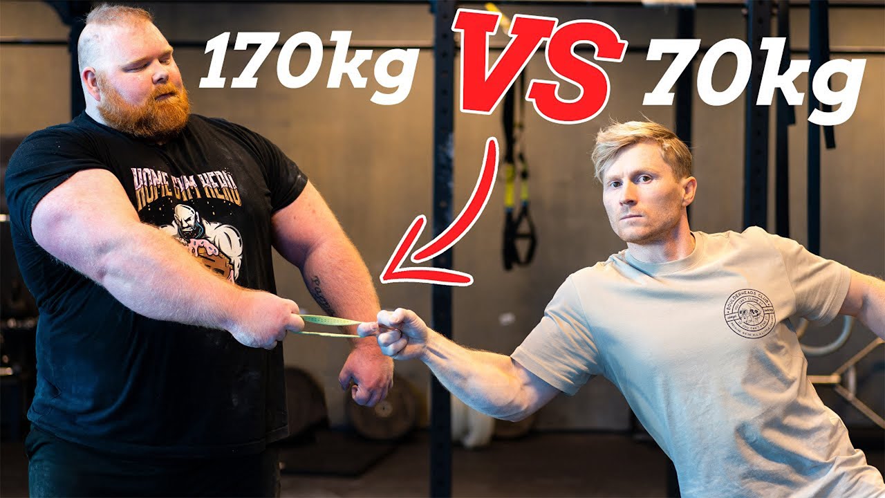 Hombre fuerte contra escalador   //  ¿quién tiene un agarre más fuerte?