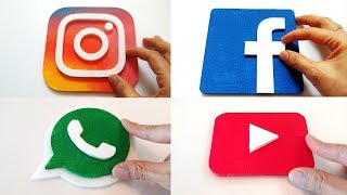 Making Social Media logos - Instagram, FaceBook, WhatsApp ,YouTube -foam art- screenshot 3