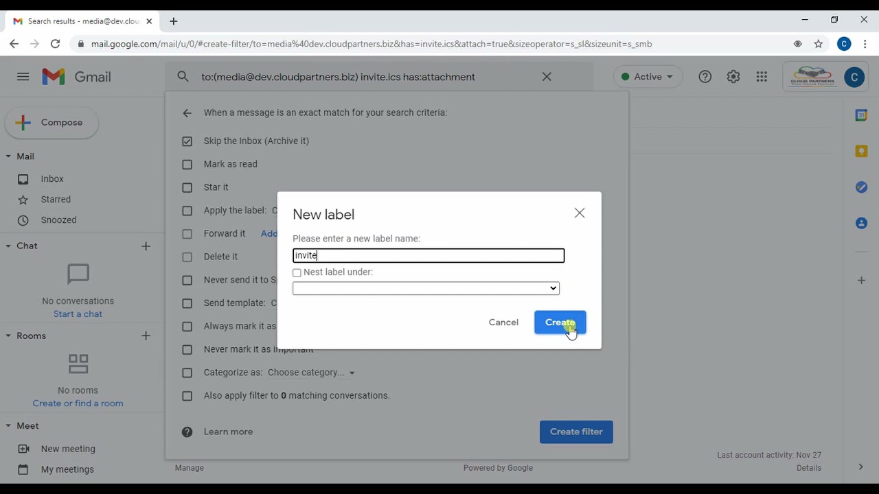 How to filter calendar responses from Gmail