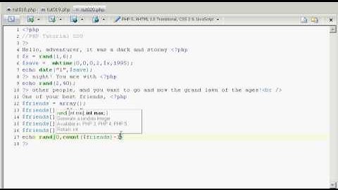 PHP Tut 020 Part 1 A story