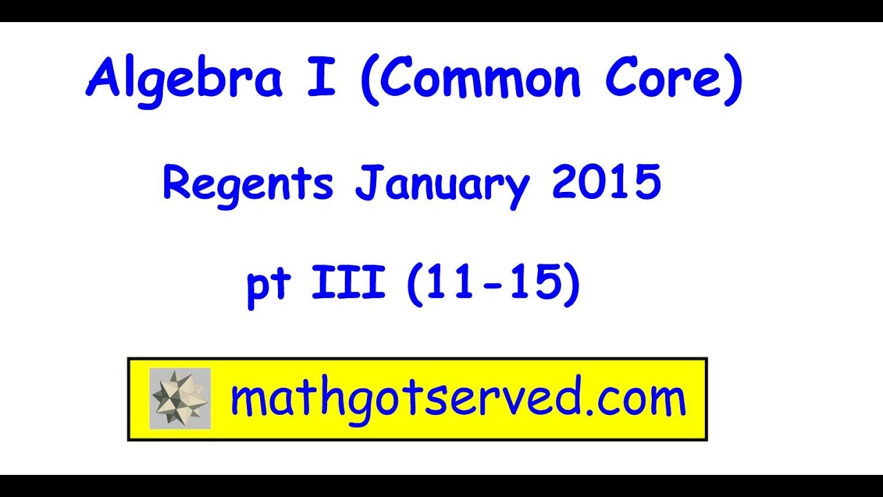 June 2015 Algebra 1 Regents Conversion Chart