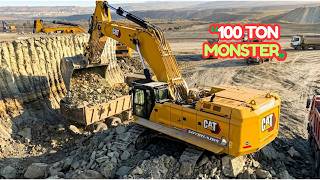 INSANE POWER! Caterpillar 395 Excavator Loading Trucks in 2 Passes | Sotiriadis Mining 4K
