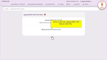 Upload MTD VAT CSV File to eFileReady Server