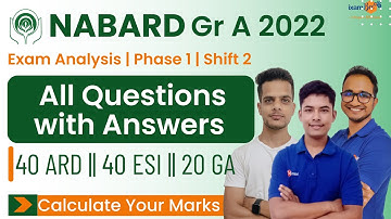 NABARD Gr A 2022  Phase 1 Shift 2| Merit Sections Complete questions with answers| By Kailash Tiwari