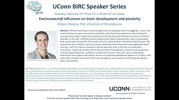 Environmental influences on brain development and plasticity, Allyson Mackey, PhD, UPenn