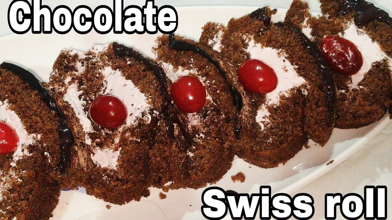 Chocolate Swiss roll without oven and egg Swiss roll at home on pan