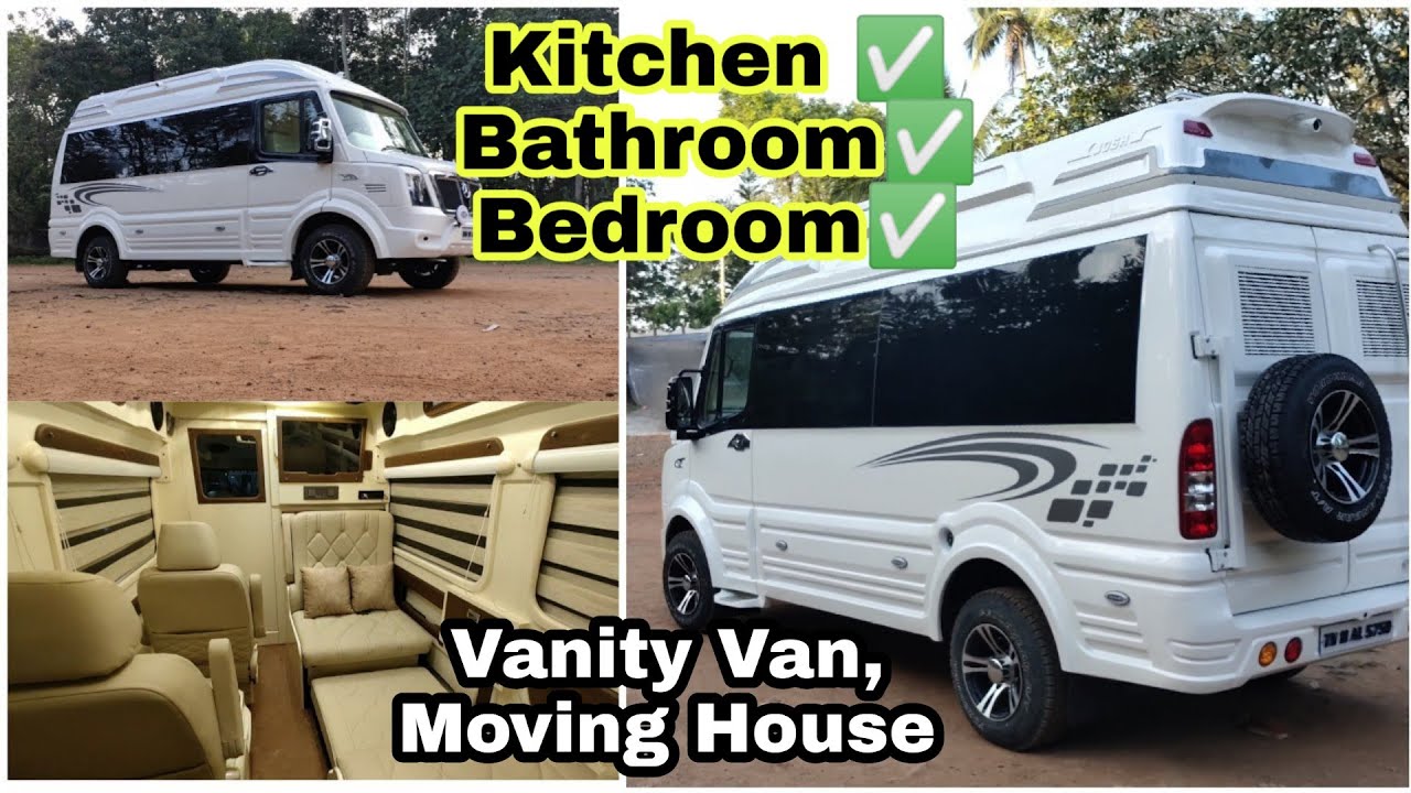 MINI HOME ON WHEEL.. CARAVAN IN 10 SEATER FORCE TRAVELLER. Vanity Van House || Amazing Facilities