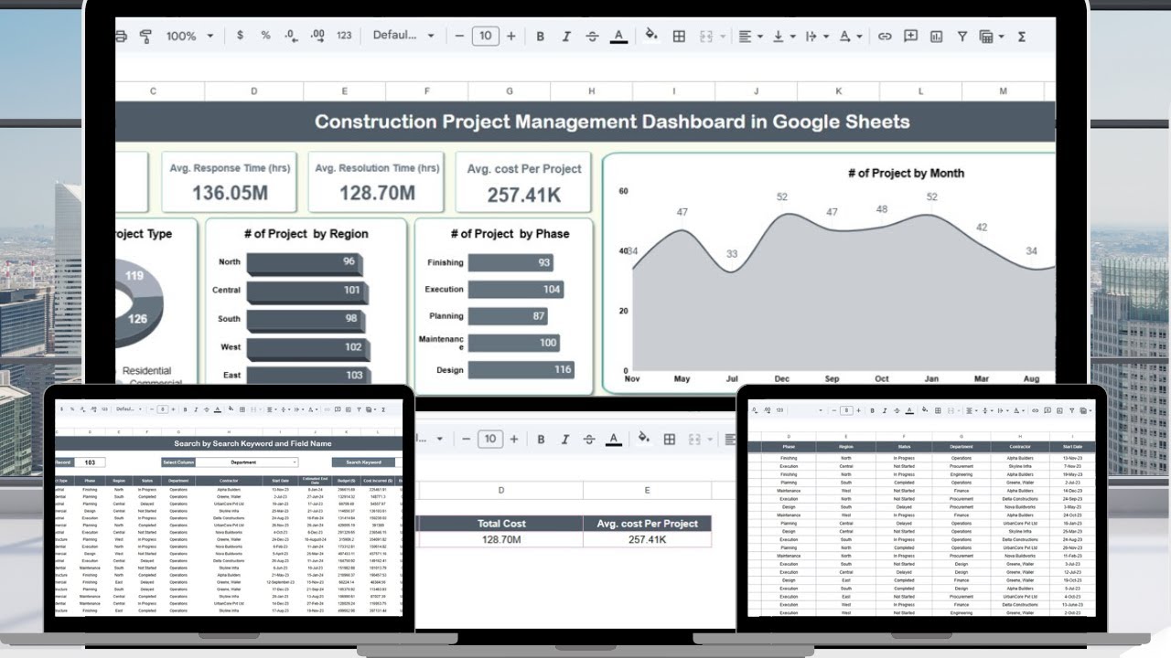 Construction Project Management Dashboard in Google Sheets - YouTube