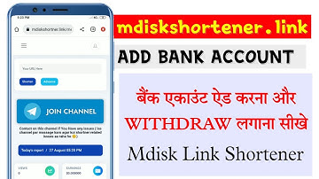 How to add bank account in mdisk link shortener | Mdiskshortener Link me Withdraw Kaise Lagaye 2022