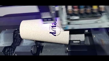 Cone water cup printing with mug jig by a2 size uv printer NC-UV0406.