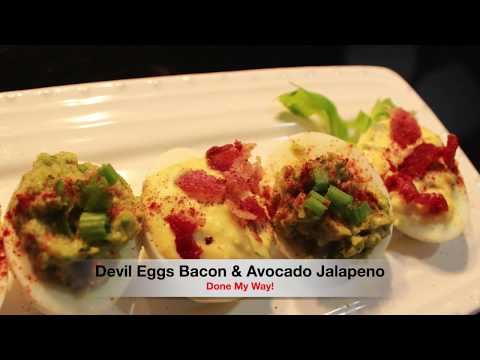 Delicious Devil Egg's Bacon & Avocado Jalapeno