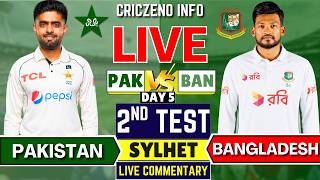Pakistan vs Bangladesh 2nd Test Match,2026 DAY 5 Live | PAK vs BAN Live Score Commentary PAK 2 WKT