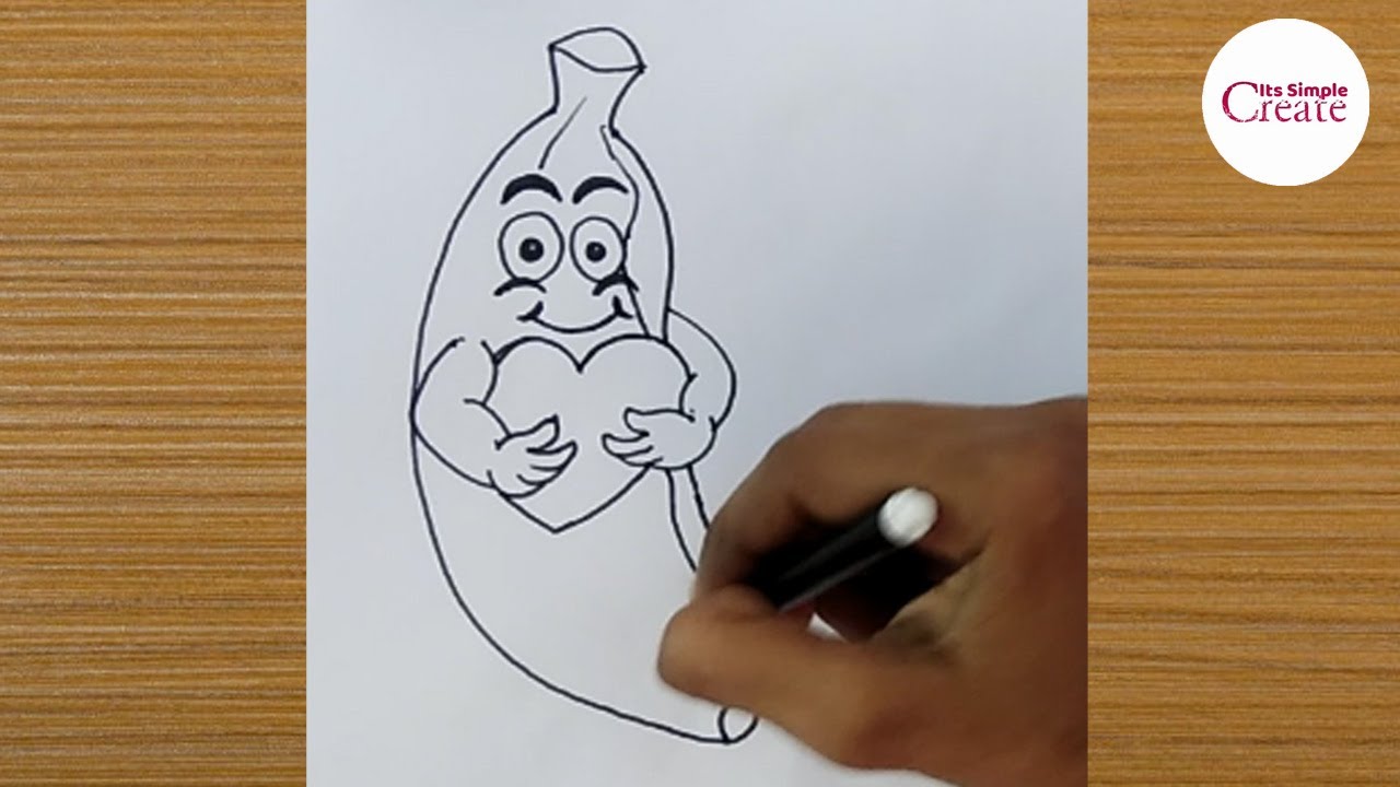 How to draw proposing cartoon banana | Create Its Simple | கார்ட்டூன் வாழைப்பழத்தை வரைவது எப்படி