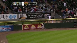 OAK@CWS: Dunn's flyball falls just short of home run