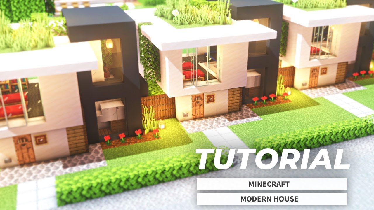 Minecraft How To Build A Modern House Apartment House Tutorial Youtube