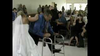 Uncle Mike's Fun Wild Wedding Dance with the Bride using his Walker.AVI