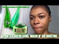 My updated wash n go routine using green color hair products on my jheri curl hair  ms jovou