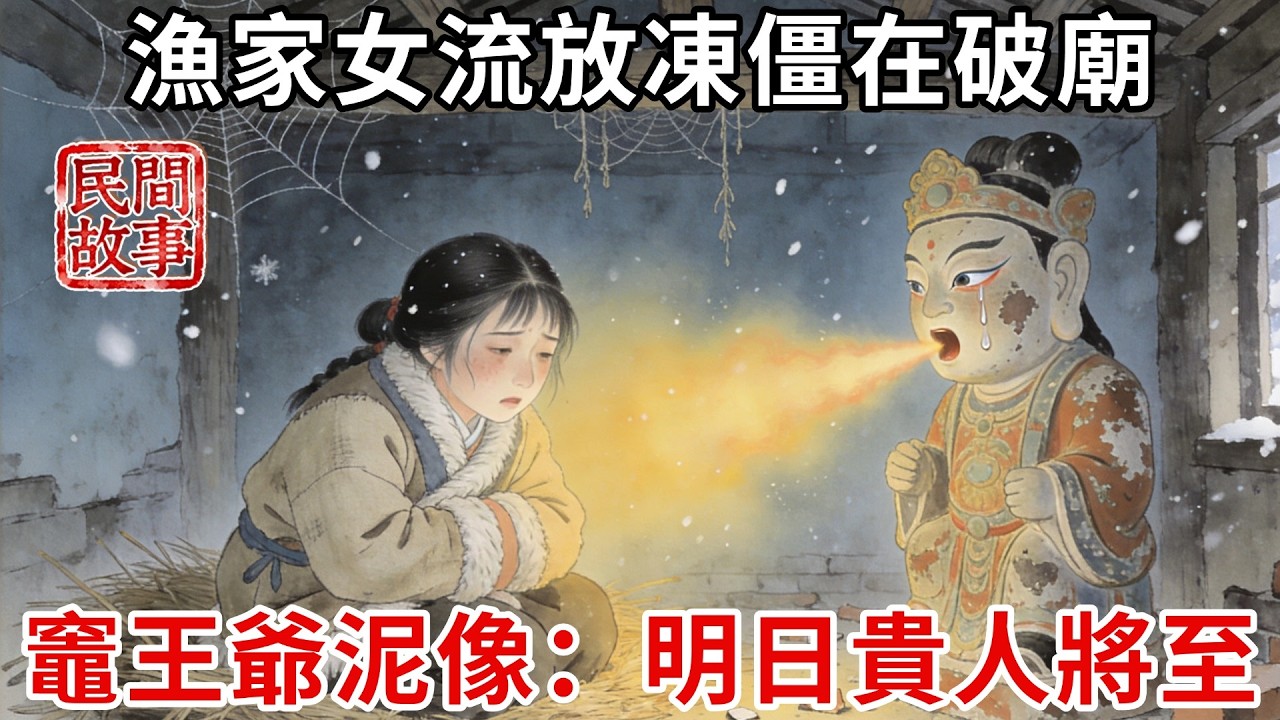 漁家女替兄頂罪流放寧古塔，半路逃出凍僵在破廟，竈王爺泥像眼含熱淚，吹出一口暖氣：撐住，明日貴人將至！#民間故事 #傳統文化 #原創虛構 #華語有聲書 #槐樹下聽書