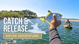 🛶 Kayak FISHING Adventure in new spot Noosa RIVER fish kept biting! 🎣