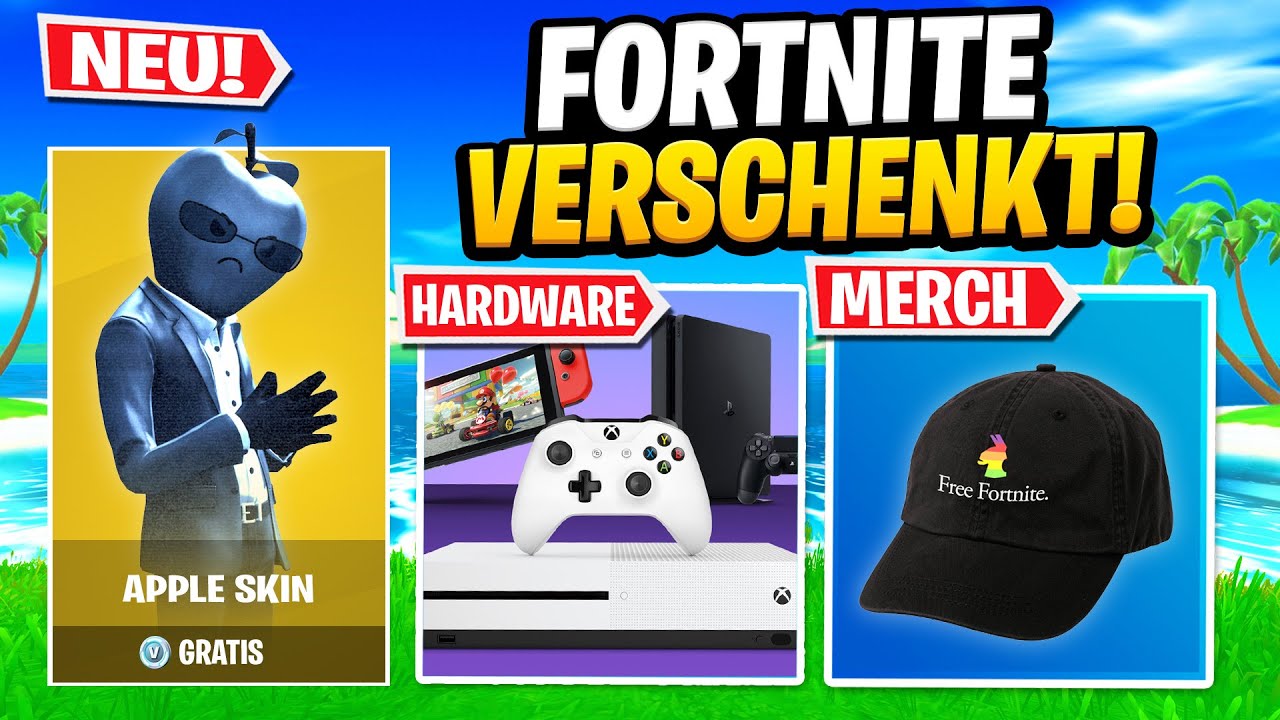Wie Verschenkt Man Skins In Fortnite 🍎 APPLE SKIN GRATIS! Epic verschenkt Skins, Konsolen und Preise im
