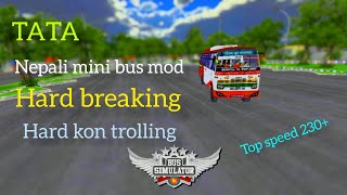 Tata Mini Bus Mod Hard Breaking Hard Kon Trolling Top Speed 230 Low Night Bus