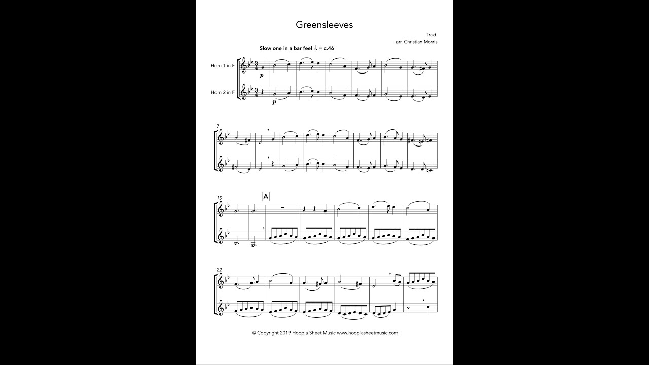 Greensleeves, fantasy for French horn duet