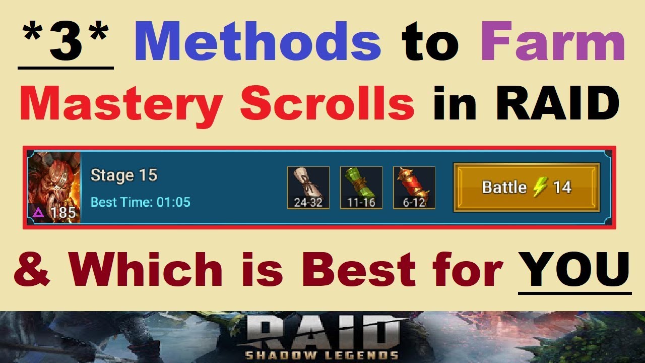 *3* Different Methods to Farm Mastery Scrolls in RAID Shadow Legends YouTube