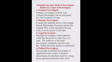 Type of Sovereignty