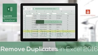VideoExcel - Remove Duplicates in Excel 2016 with ONE CLICK