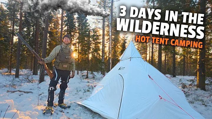 3 days HOT TENT Camping in Finnish Wilderness (Off-Grid cabin build begins!)