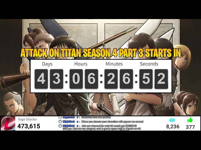 Attack on Titan Season 4 Countdown - AOT Episode 87 (28)! - Try