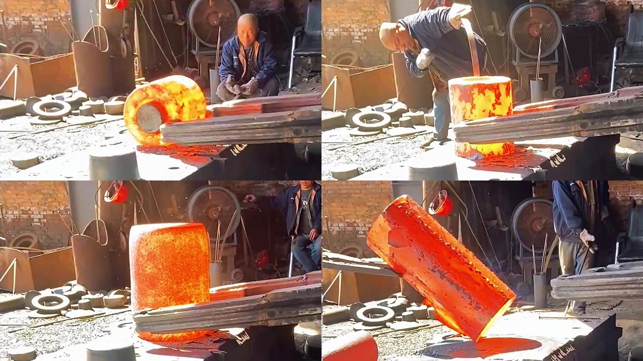 The Process Of Forging Steel Using Giant Hydraulic Hammers Part 574