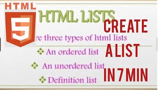 Ordered, Unordered and Description List in 7 minutes!