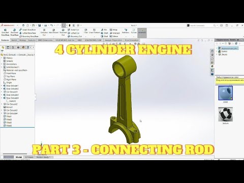 SOLIDWORKS | 4 Cylinder Engine | #3 Part - Connecting Rod - YouTube