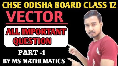 Vector Class 12 Chse Odisha || important questions || #chse #chseodisha #msmathematics