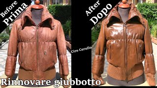 Come rigenerare un Giubbotto in pelle .Riparare giubbotto in vera pelle .Repair real leather jacket