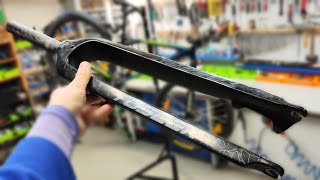 How to replace your mountain bike fork. Сarbon bike fork