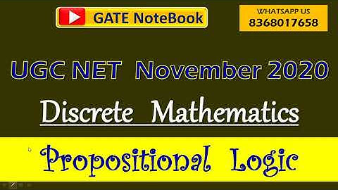 Propositional  Logic Based Question Asked in UGC NET November 2020 | Discrete   Mathematics