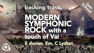 Modern Rock Backing Track with Chords, Scales  & Arpeggios (E Dorian / C Lydian)