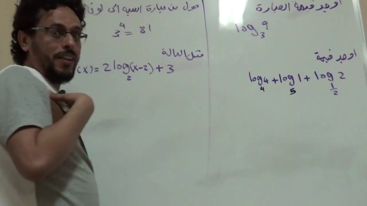 الزبدة خصائص اللوغارتمات  حل الاختبار