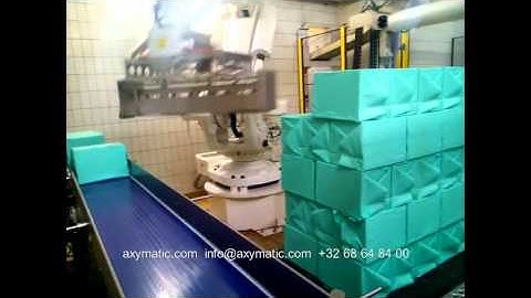 Butter palletizer custom made by Axymatic