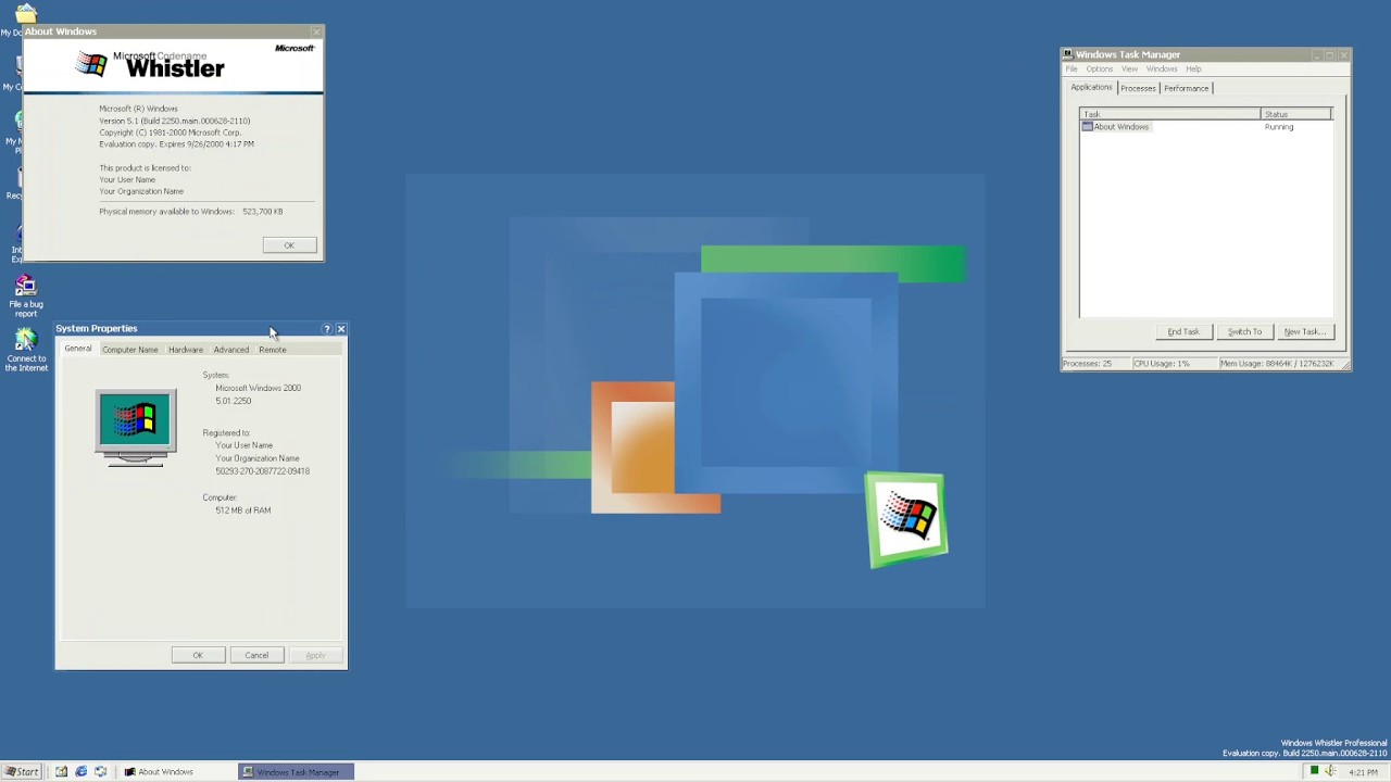 Windows XP Build 2250 in VMware - YouTube