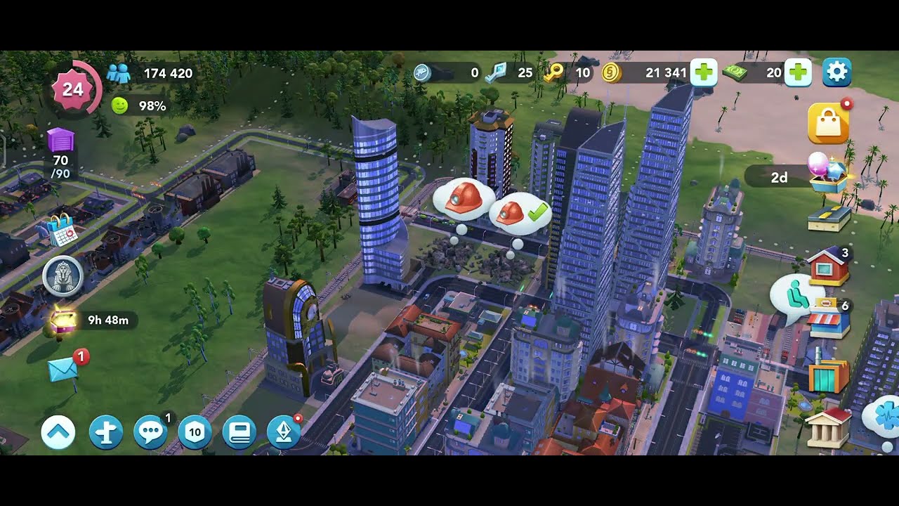 SimCity Buildit gameplay part #1.  Vu tower unlocked and use