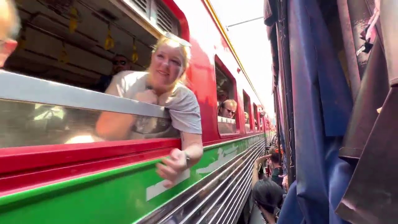 Train arriving at trainmarket #thailand