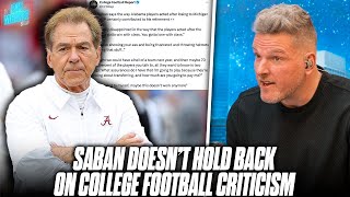 Nick Saban Gives BRUTALLY Honest Take On The State Of Modern College Football... | Pat McAfee Reacts